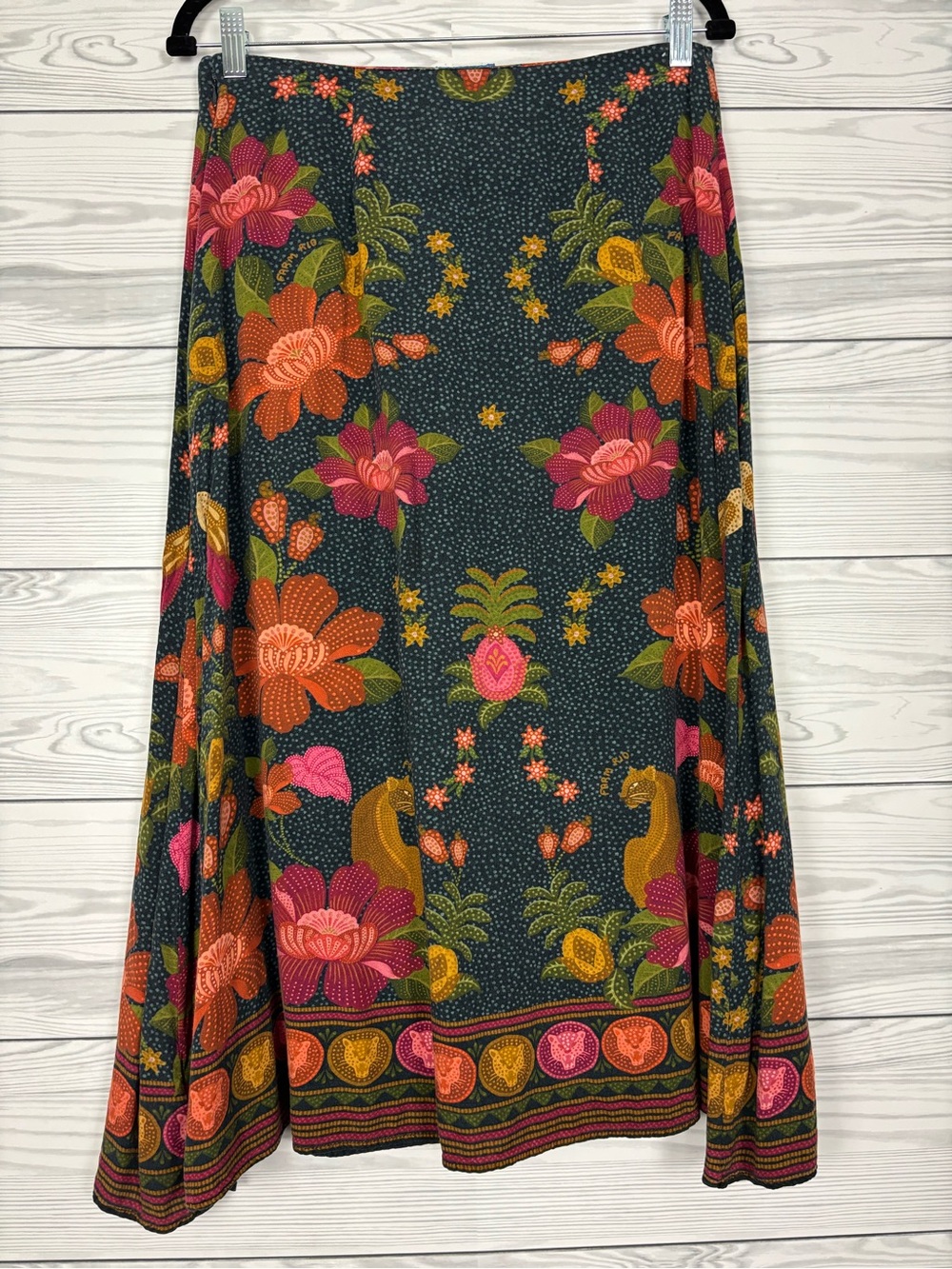 FARM Rio for Anthropologie Satin Slip Midi Skirt size medium - Picture 7 of 9